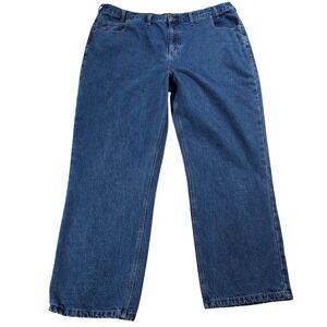 RedHead Mens Flannel Lined Blue Jeans Straight Leg Denim 46x32 Warm Work Pants